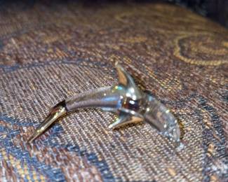 Glass Dolphins with Crystal Accents