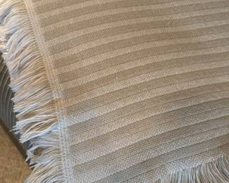 Striped Throw Blanket with Fringe