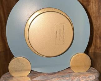 Bulova Quartz Marble and Brass Mantel Clock