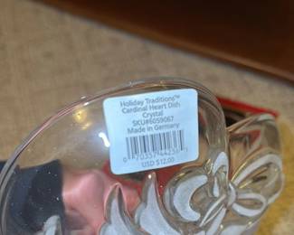 Gorham Crystal Heart Dish