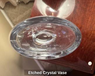 Etched Crystal Vase