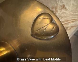 Brass Vase with Leaf Motifs