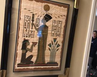 Egyptian Papyrus Painting of Nefertiti