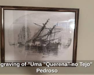 Engraving of "Uma Querena no Tejo" by Pedroso