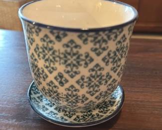 Polish Pottery Footed Bowl