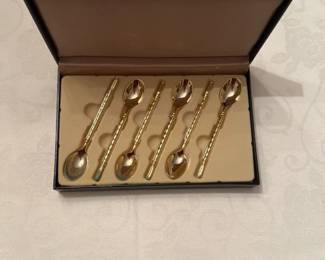 Set of 6 Gilded Spoons
