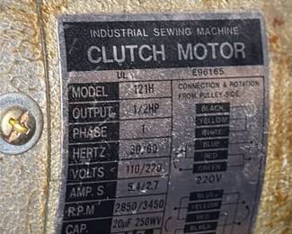 Singer Industrial Clutch Motor Sewing Machine