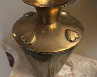 Brass Vase with Leaf Motifs