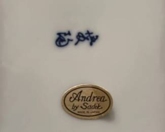 Andrea Sadek Blue and White Floral Plate