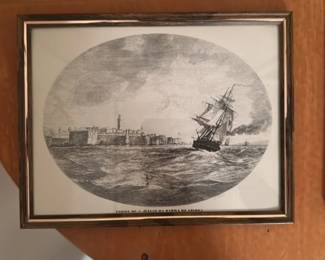 Torre de S. Juliao de Barra de Lisboa Etching