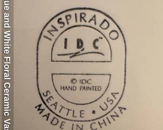 Blue and White Floral Ceramic Vase