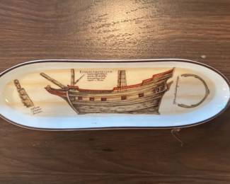 Nautical Ship Illustration Decorative Tray