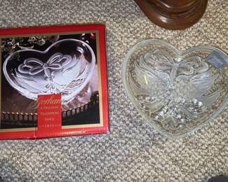 Gorham Crystal Heart Dish
