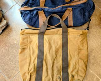 Filson canvas tote, Gustin waxed canvas duffel