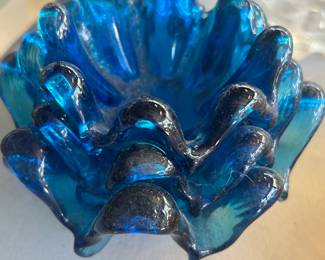 Vintage Murano Turquoise Blue Nesting Bowls