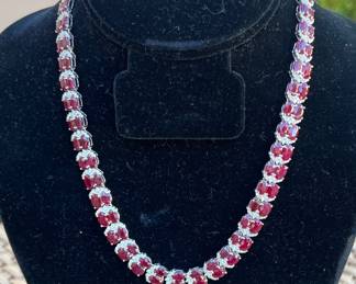 #1  Platinum  necklace -  64.57cts  Burmese Rubies, 5.32 cts Dias - 70.5g
