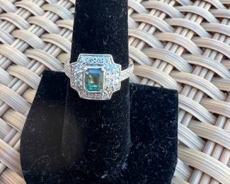 #9  Platinum L/R- 1.08 cts Alexandrite, 0.62 Dias- 6.3g
