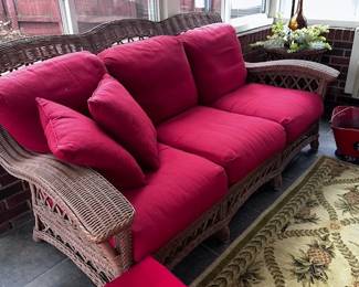 New cushions for the outdoor wrought iron rocker.