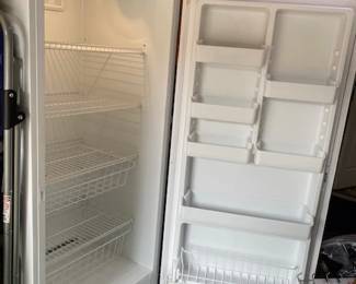 Inside of upright freezer