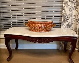 Marble top coffee table
