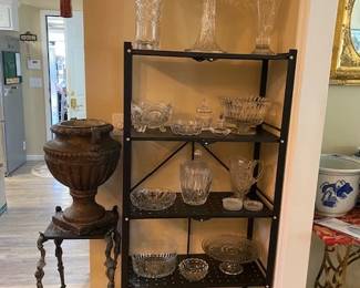 Crystal vases, punch bowls and platters