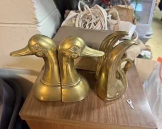 brass bookends (ducks, swans)