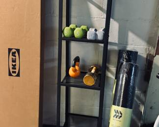 plant stand, weights...