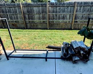metal outdoor firewood rack