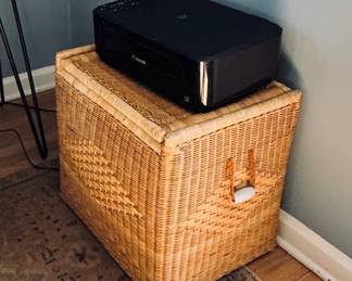 large wicker backer, printer