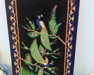 Pair of silk embroideries