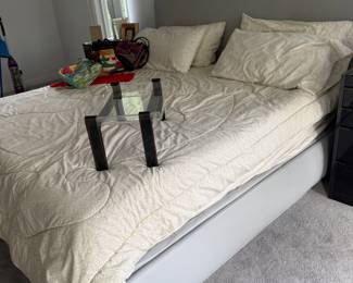 King bed in silver grey leather