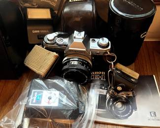 another vintage Cannon w/ lenses