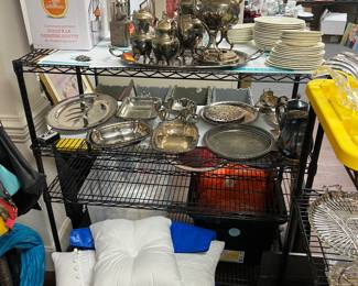 Silver plate and glassware