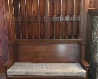 Church pew - Approximately 6'5" high x 5' wide x 22" deep