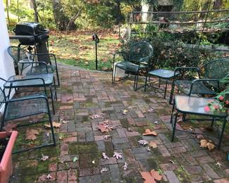 Grill and outdoor furniture.