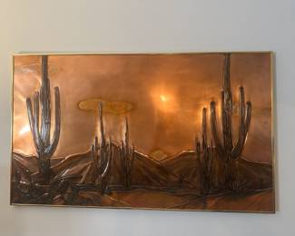 Copper Cactus Wall Decor