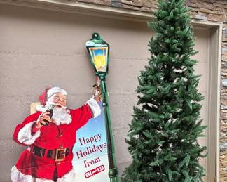 6ft Vtg cardboard store ad Santa/Coke