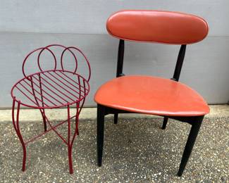 Vtg MCM chairs (2 orange chairs available)
