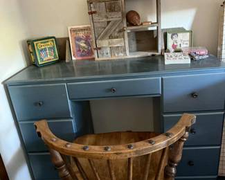 Student desk and chair.