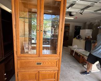Oak and glass storage cabinet (piece #4 of 4)