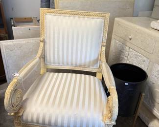 Striped arm chair