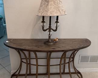 Half moon sofa entry table