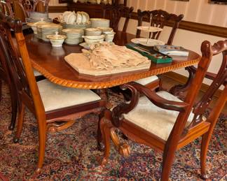 Indonesian Mahogany Dining Chairs (Set of 8)