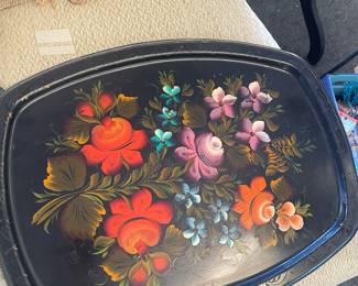 ANTIQUE HAND PAINTED TRAY
