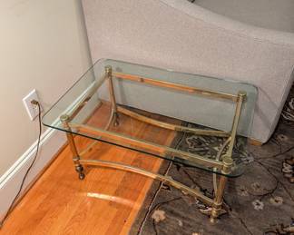 Glass and Brass Side Table