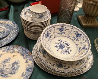 Blue and white dishes