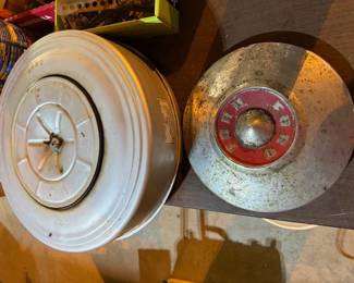 Thunderbird air cleaner cover. Dog dish hubcap. 