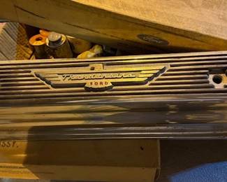 Polished aluminum Y block Thunder Bird valve covers. 1950's. 