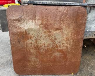 Antique Wabash wood stove floor protector. Tin on one side. 