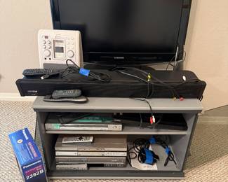 TV, Media Stand, DVD/VCR/BluRay Players